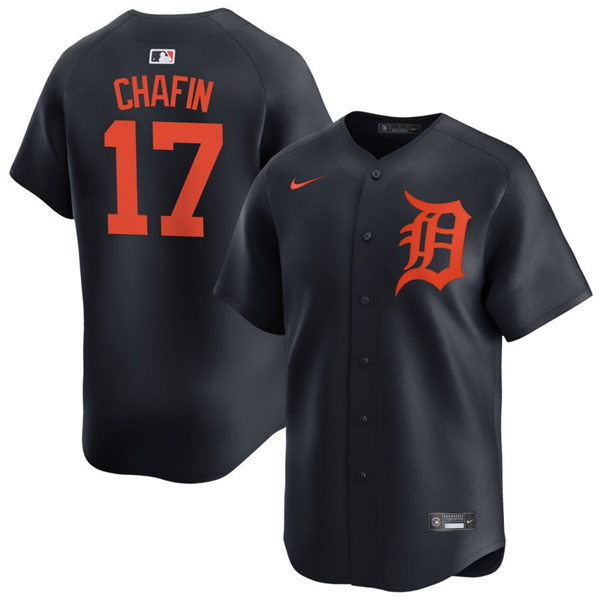 Men's Detroit Tigers #17 Andrew Chafin Nike Navy Orange Limited Player Jersey