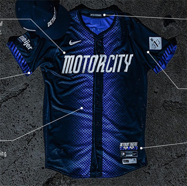 Men's Youth Detroit Tigers Custom Nike Navy 2024 City Connect Limited Jersey