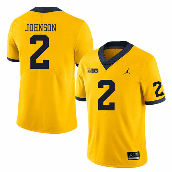 Men's Michigan Wolverines #2 Will Johnson F.U.S.E. Maize College Football Game Jersey
