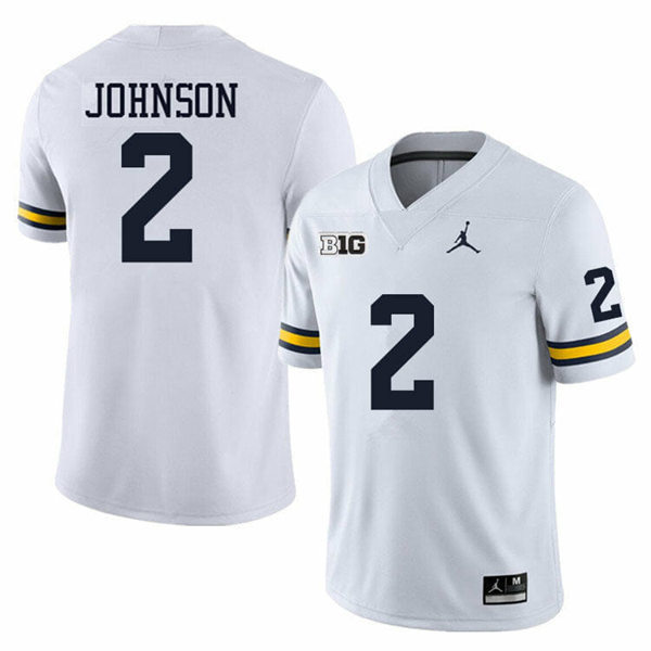 Men's Michigan Wolverines #2 Will Johnson F.U.S.E. College Football Game Jersey White