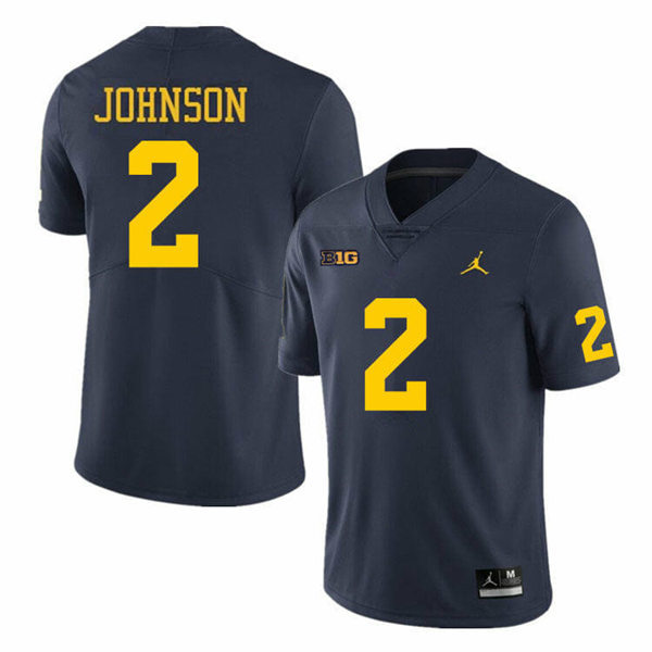 Men's Michigan Wolverines #2 Will Johnson F.U.S.E. Navy College Football Game Jersey