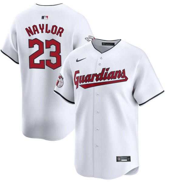 Mens Cleveland Guardians #23 Bo Naylor Nike White Home Limited Player Jersey