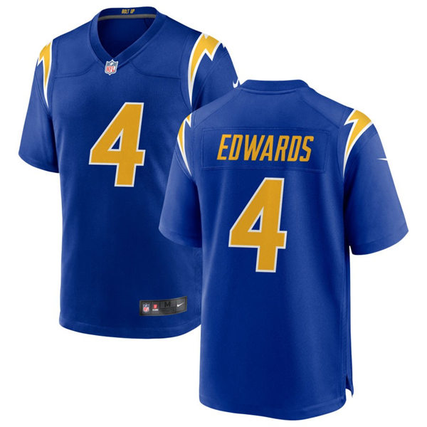 Men's Los Angeles Chargers #4 Gus Edwards Nike Royal Gold 2nd Alternate Vapor Limited Jersey
