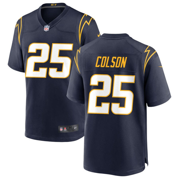 Men's Los Angeles Chargers #25 Junior Colson Nike Navy Alternate Vapor Limited Player Jersey