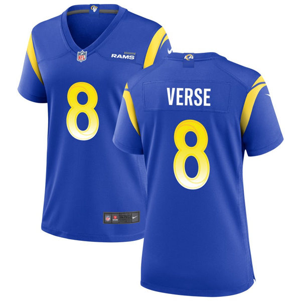 Womens Los Angeles Rams #8 Jared Verse Nike Royal Limited Jersey