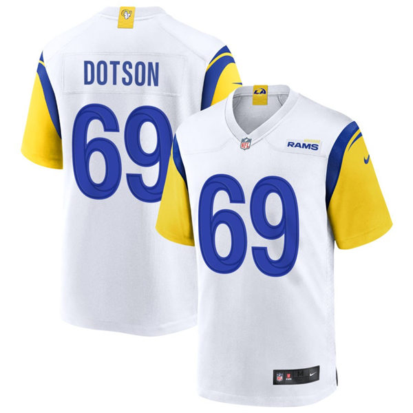 Mens Los Angeles Rams #69  Kevin Dotson Nike White Alternate Vapor Limited Jersey