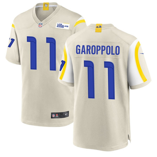 Mens Los Angeles Rams #11 Jimmy Garoppolo  Nike Bone Vapor Untouchable Limited Jersey