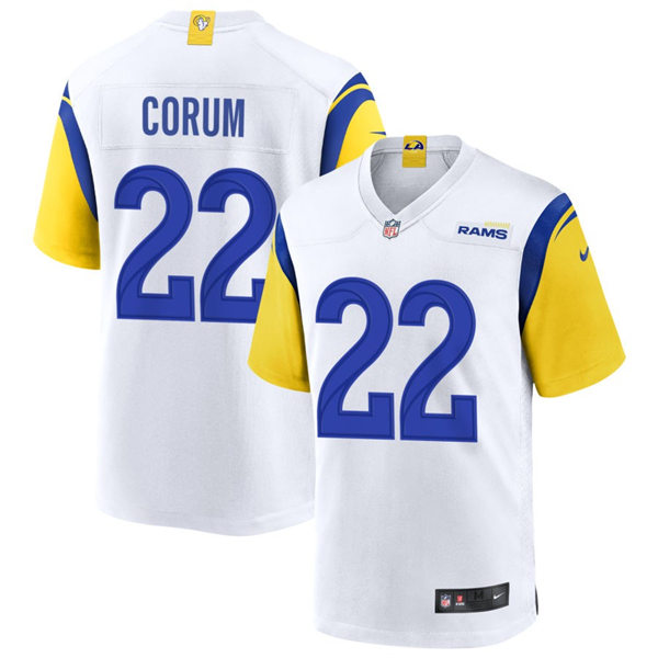 Mens Los Angeles Rams #22 Blake Corum Nike White Alternate Vapor Limited Jersey