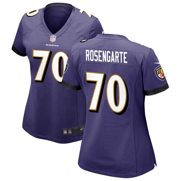Women's Baltimore Ravens #70 Roger Rosengarten Nike Purple Limited Jersey