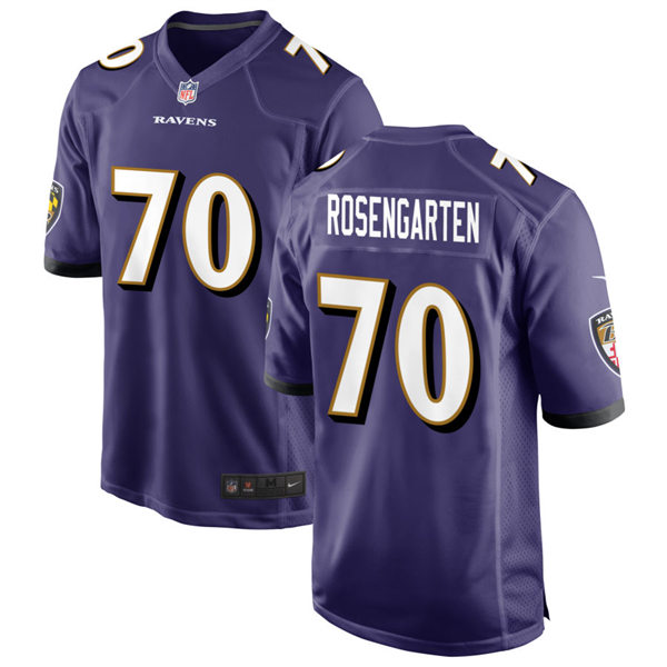 Youth Baltimore Ravens #70 Roger Rosengarten Nike Purple Limited Jersey