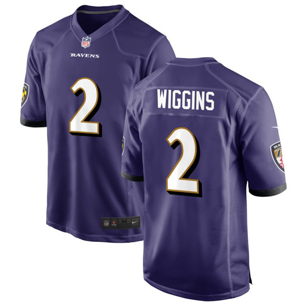 Youth Baltimore Ravens #2 Nate Wiggins Nike Purple Limited Jersey