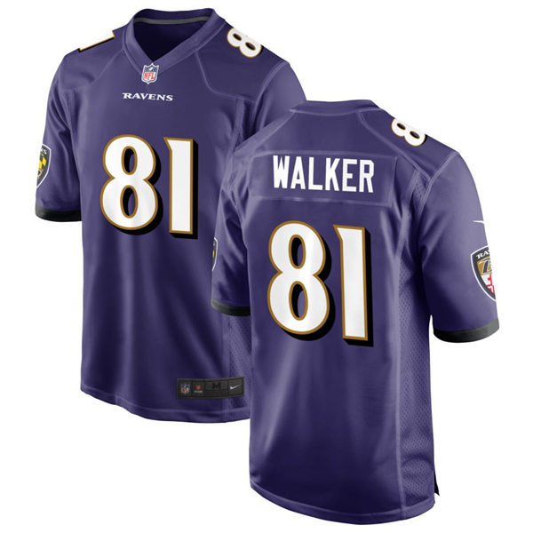 Men's Baltimore Ravens #81 Devontez Walker Nike Purple Vapor Limited Player Jersey