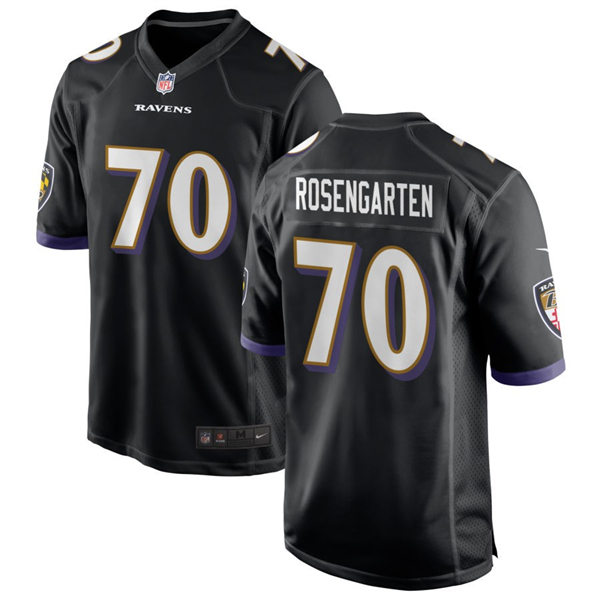 Men's Baltimore Ravens #70 Roger Rosengarten Nike Black Alternate Vapor Limited Player Jersey