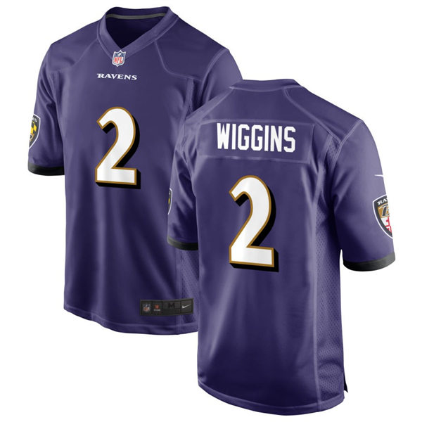 Men's Baltimore Ravens #2 Nate Wiggins Nike Purple Vapor Limited Player Jersey