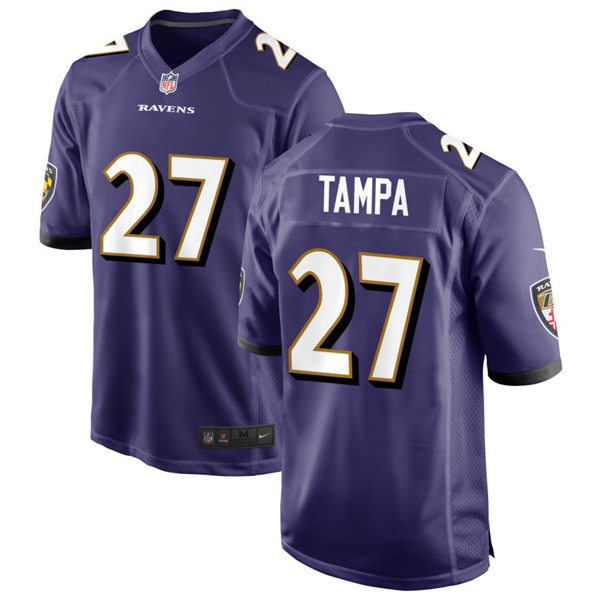 Men's Baltimore Ravens #27 T. J. Tampa Nike Purple Vapor Limited Player Jersey