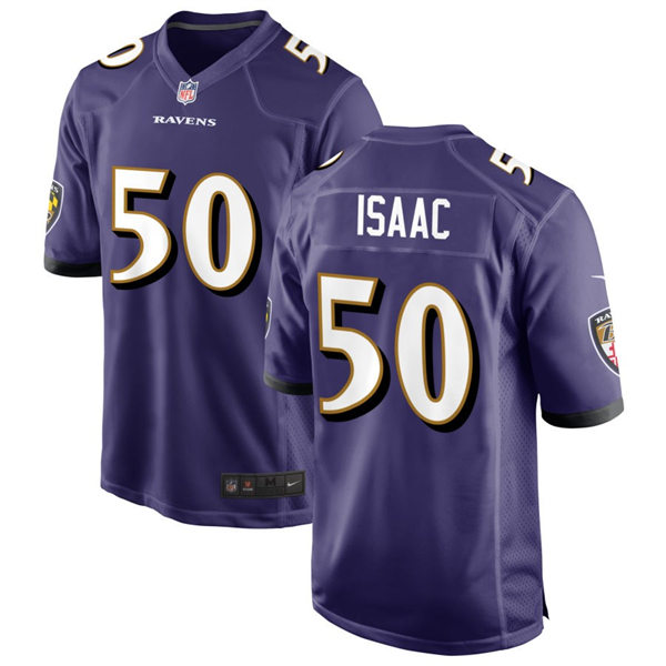 Men's Baltimore Ravens #50 Adisa Isaac Nike Purple Vapor Limited Player Jersey