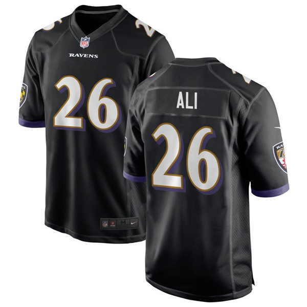 Men's Baltimore Ravens #26 Rasheen Ali Nike Black Alternate Vapor Limited Player Jersey