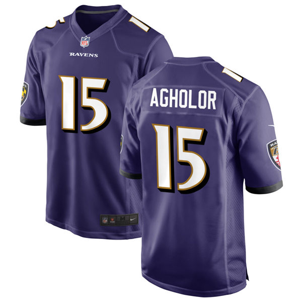 Men's Baltimore Ravens #15 Nelson Agholor Nike Purple Vapor Limited Player Jersey