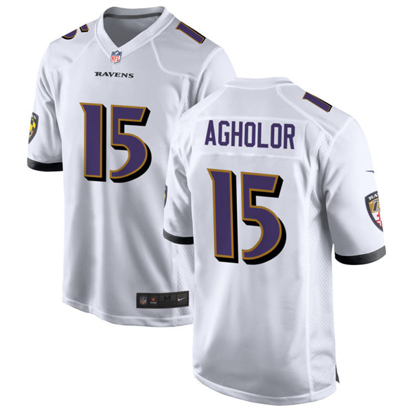 Men's Baltimore Ravens #15 Nelson Agholor Nike White Vapor Limited Player Jersey