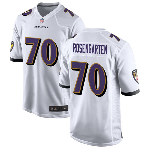 Men's Baltimore Ravens #70 Roger Rosengarten Nike White Vapor Limited Player Jersey