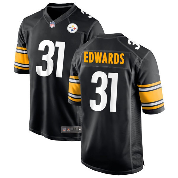 Men's Pittsburgh Steelers #31 Daijun Edwards Nike Black Vapor Limited Player Jersey