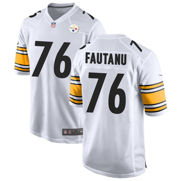 Men's Pittsburgh Steelers #76 Troy Fautanu Nike White Vapor Limited Player Jersey