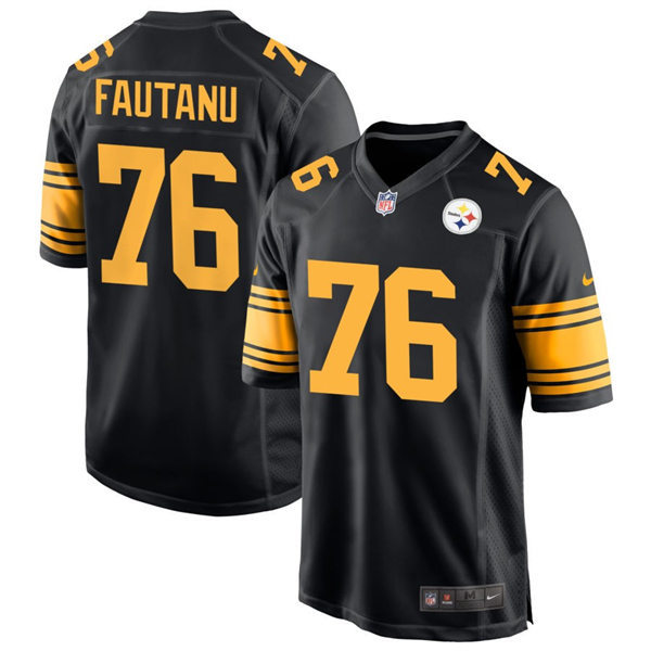 Men's Pittsburgh Steelers #76 Troy Fautanu Nike Black Alternate 2 Vapor F.U.S.E. Limited Jersey