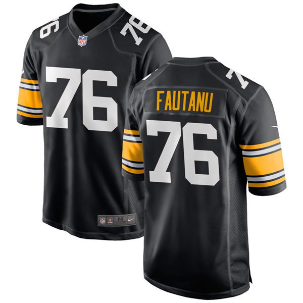 Men's Pittsburgh Steelers #76 Troy Fautanu Nike Black Big Number Alternate Vapor Limited Jersey