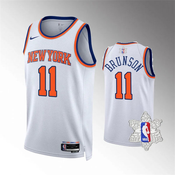 Youth New York Knicks #11 Jalen Brunson Nike White Association Edition Jersey