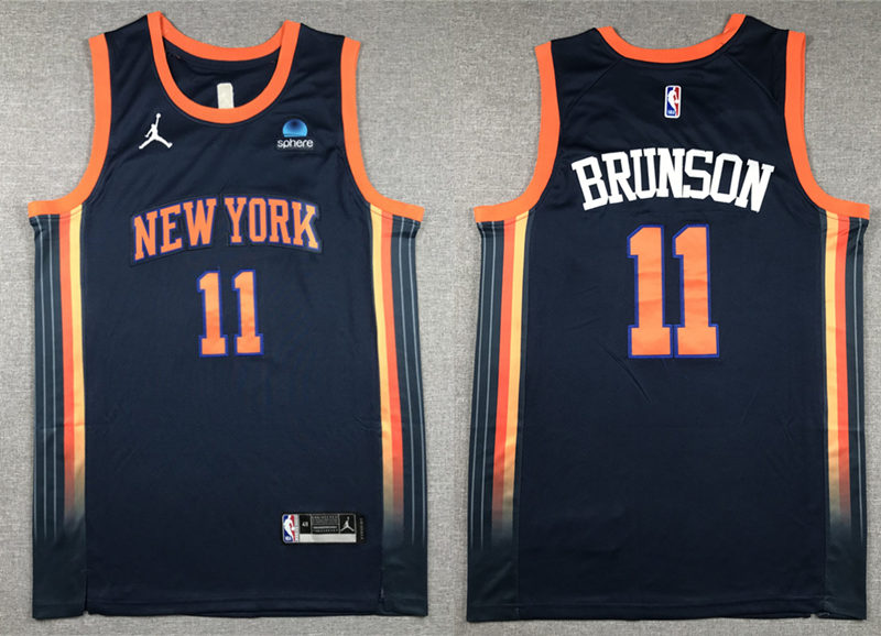 Youth New York Knicks #11 Jalen Brunson Black Statement Edition Jersey