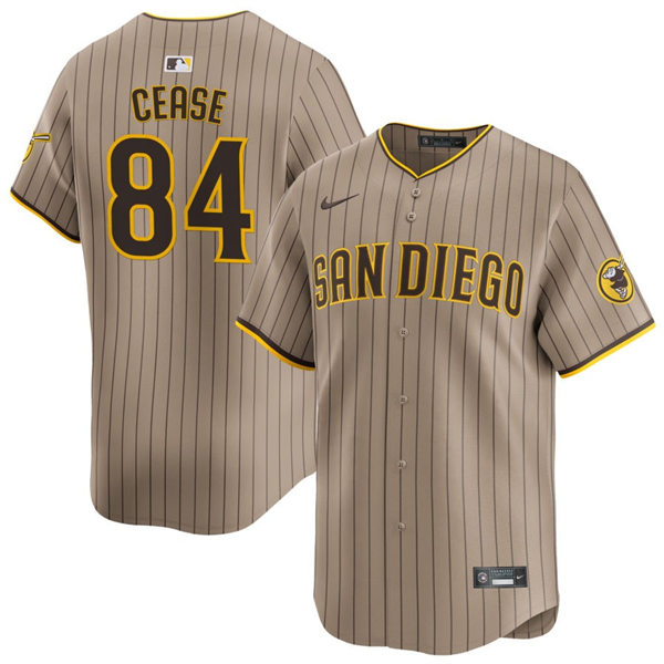 Mens San Diego Padres #84  Dylan Cease Nike Alternate Khaki Limited Jersey