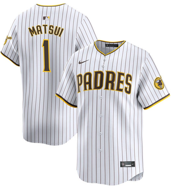 Mens San Diego Padres #1 Yuki Matsui Nike Home White Limited Jersey