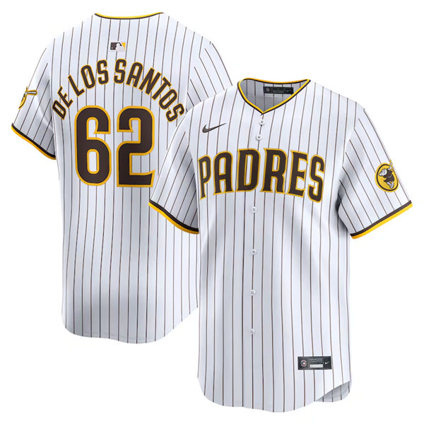 Mens San Diego Padres #62 Enyel De Los Santos Nike Home Limited Player Jersey – White