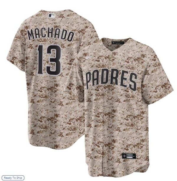 Mens San Diego Padres #13 Manny Machado Nike USMC Alternate Camo Limited Player Jersey