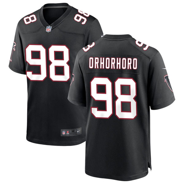 Men's Atlanta Falcons #98 Ruke Orhorhoro Nike Black Throwback Limited Jersey(4)