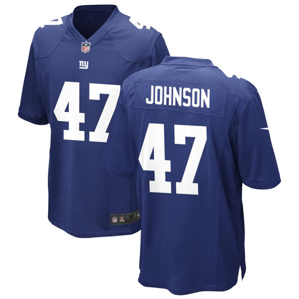Men's New York Giants #47 Theo Johnson Nike Royal Team Color Vapor Untouchable Limited Jersey