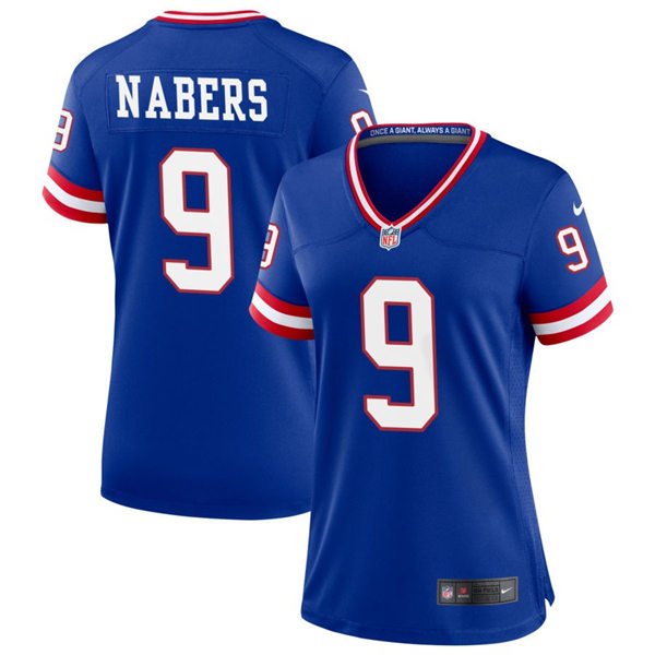 Women's New York Giants #9 Malik Nabers Nike Royal Classic Limited Jersey