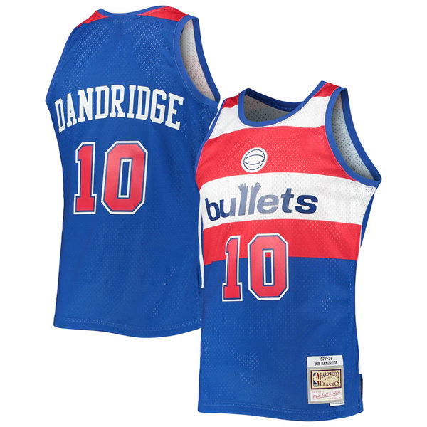 Men's Washington Bullets #10 Bob Dandridge Blue Washington Bullets 1977-78 Hardwood Classics Swingman Jersey