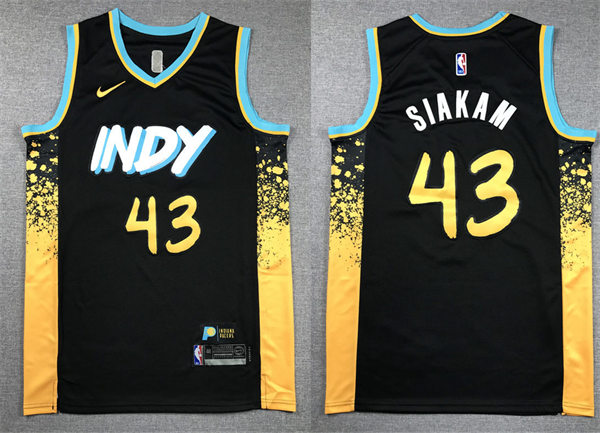 Mens Indiana Pacers #43 Pascal Siakam 2023-24 INDY City Edition Swingman Jersey Black