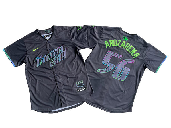 Men's Tampa Bay Rays #56 Randy Arozarena 2024 City Connect Limited Jersey-Charcoal