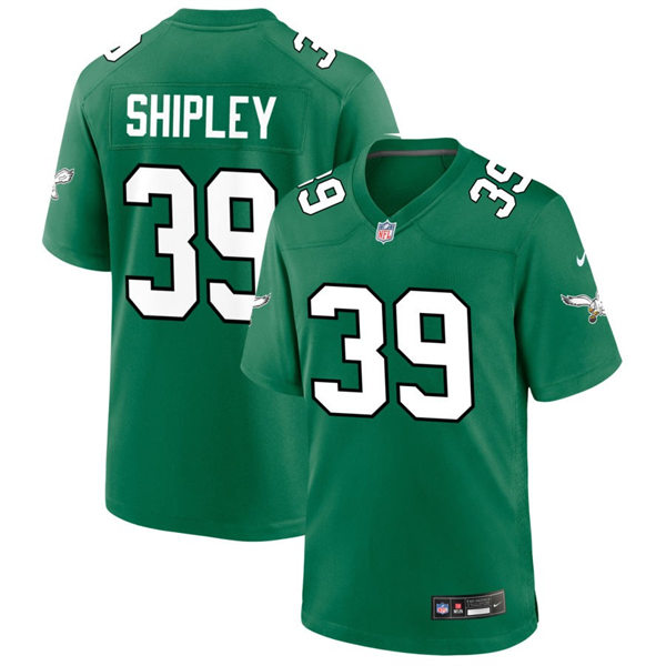 Mens Philadelphia Eagles #39 Will Shipley Nike Kelly Green Retro Jersey