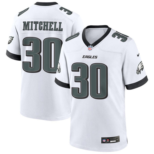 Mens Philadelphia Eagles #30 Quinyon Mitchell Nike White Vapor Limited Player Jersey