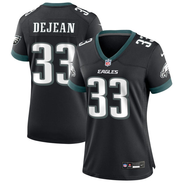 Womens Philadelphia Eagles #33 Cooper DeJean Nike Black Vapor Limited Player Jersey