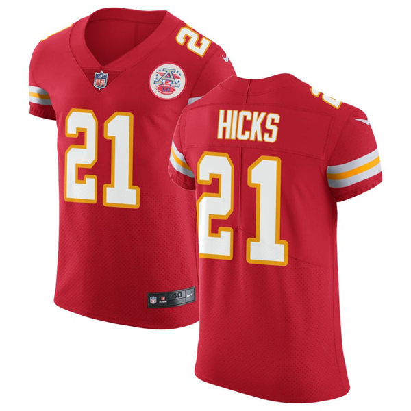 Mens Kansas City Chiefs #21 Jaden Hicks Nike Red Vapor Untouchable Limited Jersey