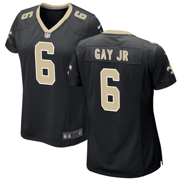Womens New Orleans Saints #6 Willie Gay Jr. Nike Black Vapor Untouchable Limited Jersey