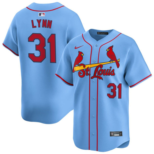Men's St. Louis Cardinals #31 Lance Lynn Nike Light Blue Alternate Limited Jersey