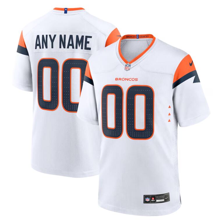 Mens Denver Broncos Custom Nike 2024 White Vapor F.U.S.E. Limited Jersey