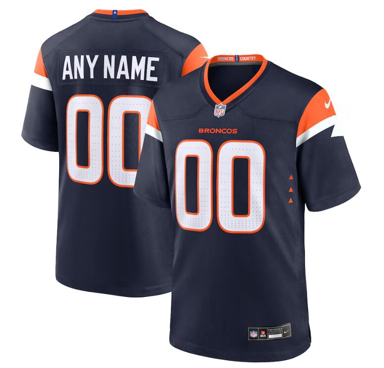 Mens Denver Broncos Custom Nike 2024 Navy Alternate Vapor F.U.S.E. Limited Jersey