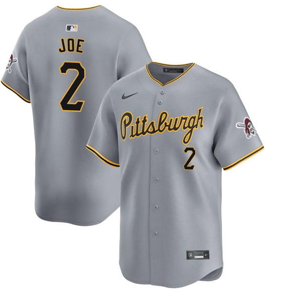 Mens Pittsburgh Pirates #2 Connor Joe Nike Gray Road Limited Player Jersey