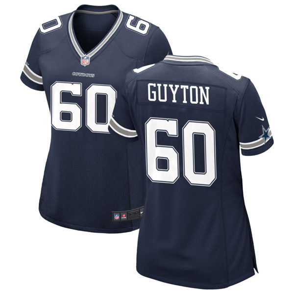 Womens Dallas Cowboys #60 Tyler Guyton Navy Team Color Limited Jersey